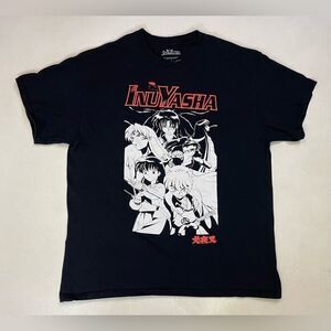 Inuyasha Anime Graphic T-shirt Women Large Black Short Sleeve